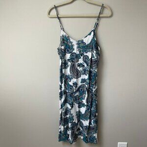 Express Blue Paisley Slip Dress L